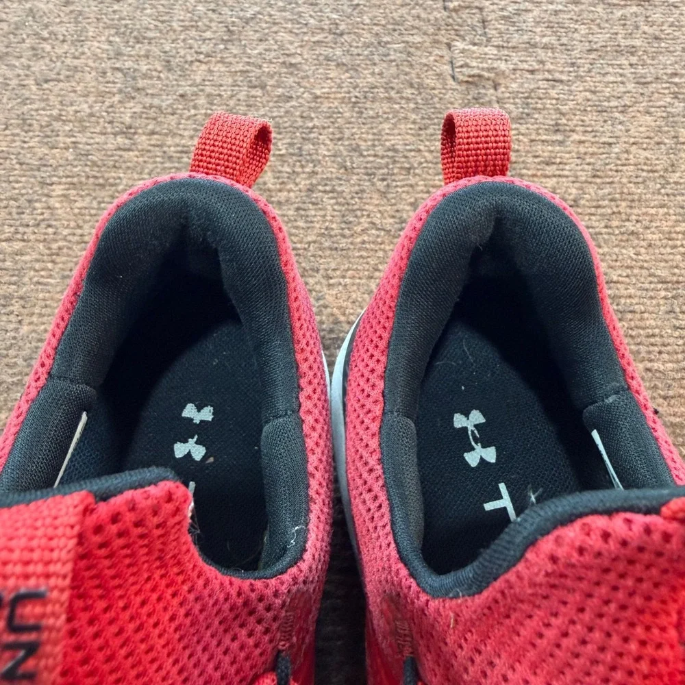 Under Armour Project Rock 3 Red Training Shoes 3023006-600 Womens 9 Mens 7.5